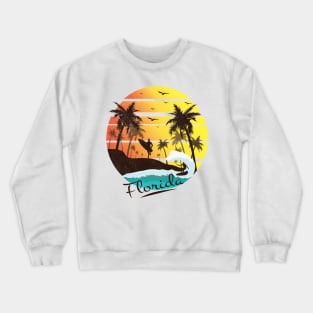 Florida Sunshine State Retro Summer Tropical Beach T-shirt Crewneck Sweatshirt